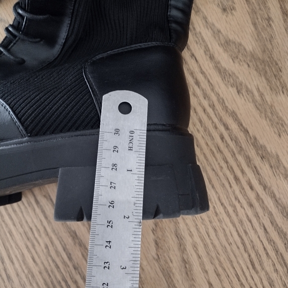 CALL IT SPRING Leahh Black Moto Knee High Boots Size 7 1/2 CHUNKY HEEL - Picture 9 of 9